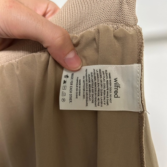 Aritzia Wilfred Tan Knit Heirloom Skirt - Picture 9 of 11
